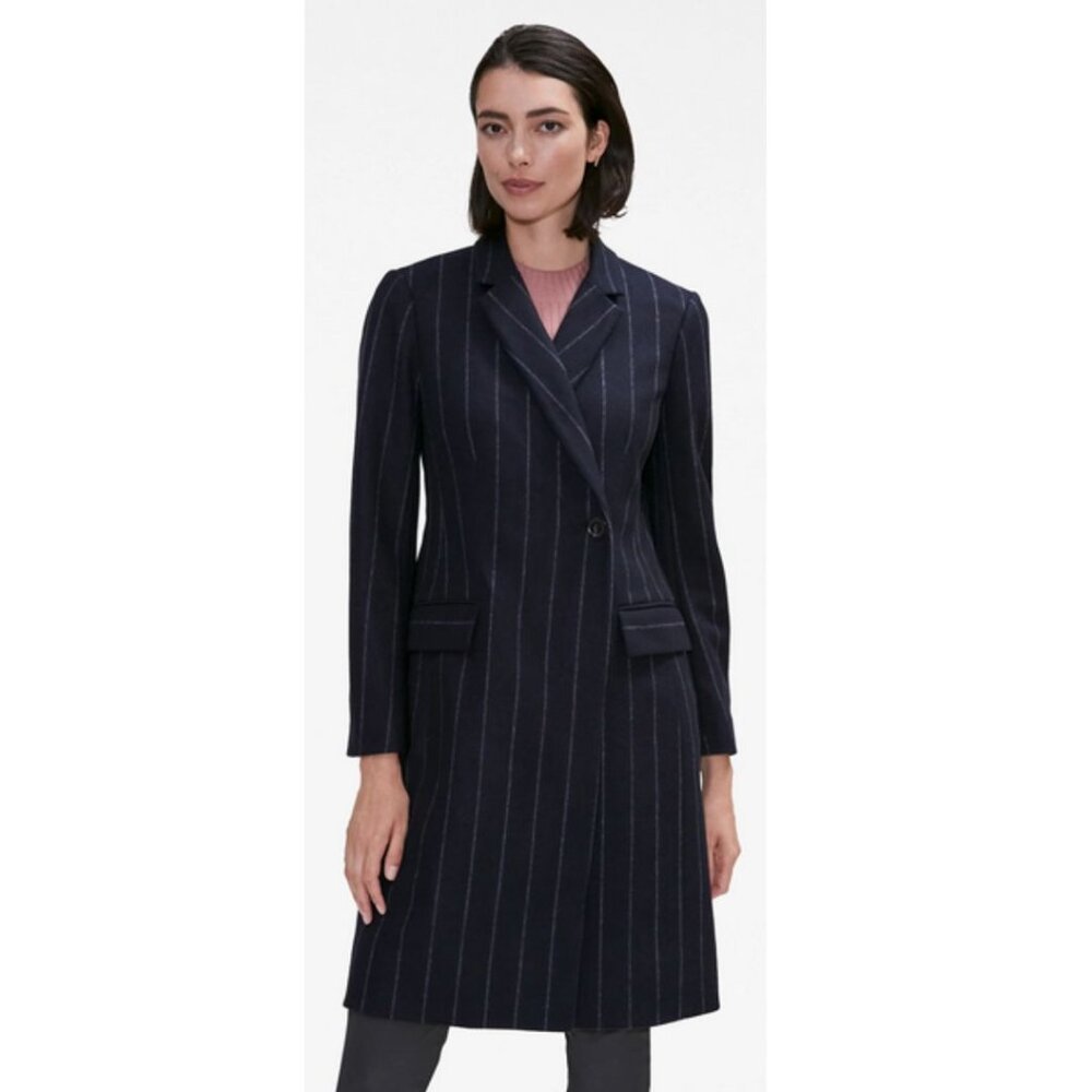 M.M. LaFleur The Parks Coat—Smoke Stripe; EUC